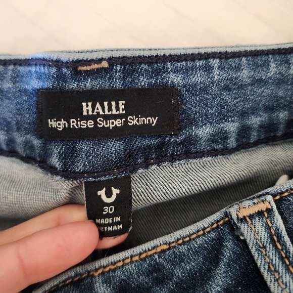 True Religion Halle High-Rise Super Skinny Jeans Raw Hem size 30 - Picture 3 of 5
